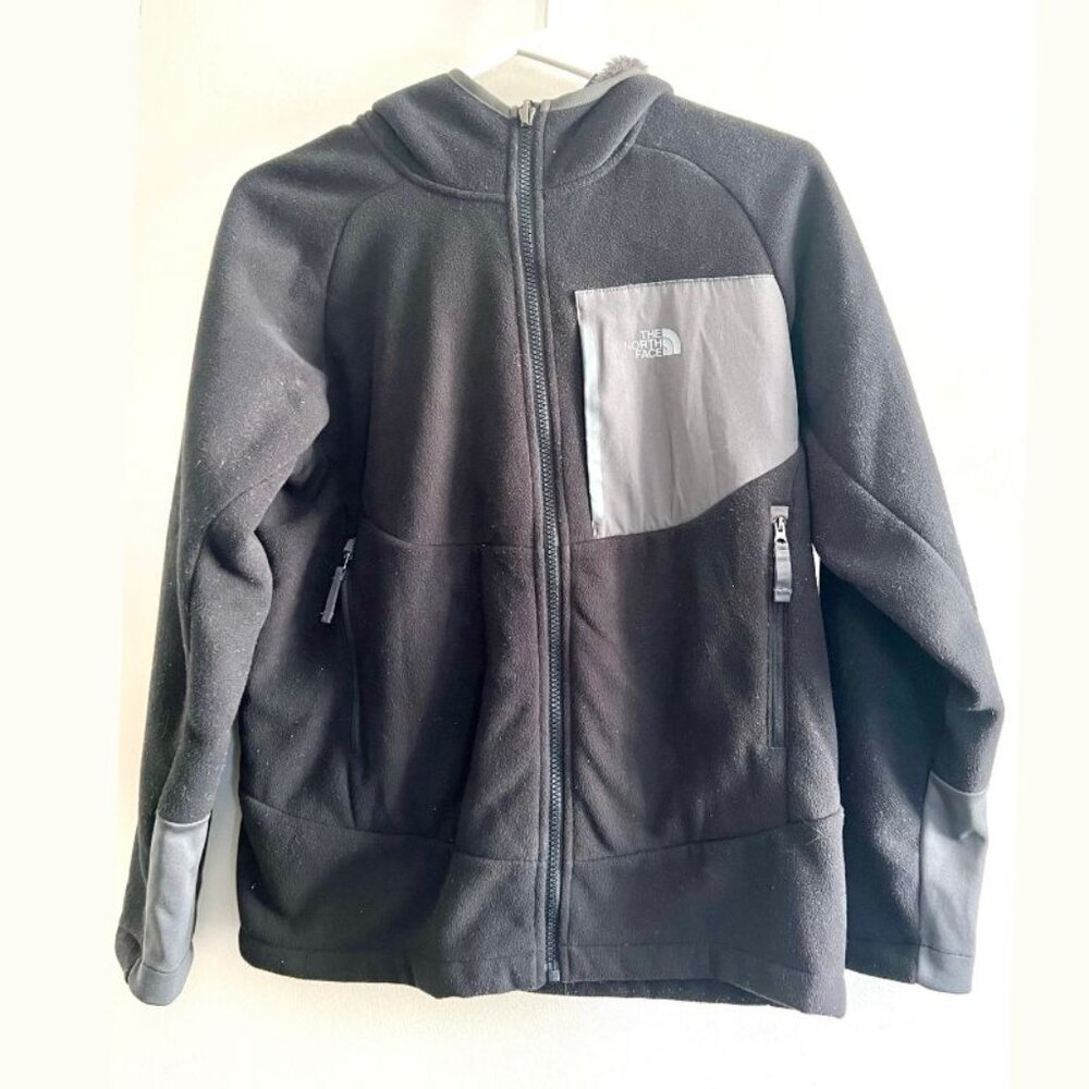 North Face Chimborazo  Hoodie Jacket Grey Black Boys L 14/16